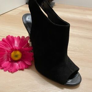 Calvin Klein Black Peep-Toe Slingback Heels